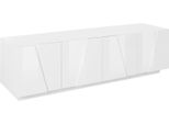 Dmora Mobile Porta Tv Acix 44X162X46H Cm Bianco Lucido, 2 Vani 4 Ante Italy