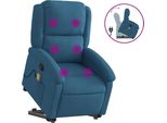 Vidaxl Poltrona Per Massaggi Con Ausilio Per L'assistenza In Piedi In Velluto Blu