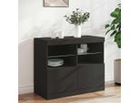 Vidaxl Credenza Con Luci Led Nero 81X37X67 Cm