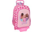 Zaino Scolastico Con Rotelle Barbie Love Rosa 33 X 42 X 14 Cm