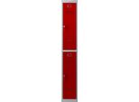 Armadietto Phoenix Armadietto Grigio, Rosso PL1230GRK, 2 Armadietti 30,0 X 50,0 X 183,0 Cm