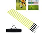 Jnglgo Bastoni Da Slalom Calcio Rimbalzante Agility Poles Set Bastoni Da Slalom A Molla Per L'allenamento Con Borsa Da Trasporto, Per L'allenamento Dell'agilità E Della Coordinazione - 1,8M