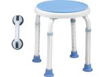 Jnglgo Sgabello Da Doccia Girevole A 360° Altezza Regolabile Sedia Da Doccia Sgabello Da Doccia Aiuto Per La Doccia Sgabello Da Bagno Antiscivolo Con Maniglione A Ventosa Maniglia Per Vasca Da Bagno (Sedia + Maniglione)