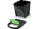 Set Di 3 Cestini Per Rifiuti Sistema Di Separazione Dei Rifiuti - Set Di Cestini Neri Da 3X25L Per L'impilamento Compatto, Modulare E Leggero Semplice Differenziazione Dei Rifiuti Domestici Plastica