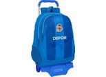 Zaino Scuola Con Ruote R. C. Deportivo De La CoruñA Blu 32 X 44 X 16 Cm