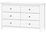 Commodo 6 Cassetti Torino Bianco, Maniglie In Metallo