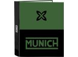Raccoglitore Ad Anelli Munich Caviar Green Black A4 27 X 33 X 6 Cm