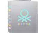 Raccoglitore Ad Anelli Benetton Silver Color Argento A4 27 X 33 X 6 Cm