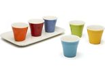 Excelsa Set 6 Espressotassen Con Vassoio Coffee Color Porzellan 7,5 Cl Bunt