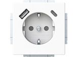 Busch-Jaeger Inserto Presa Usb Schuko Safety+ Con Studio Usb A/C Bianco - Piattaforma 63 2CKA002011A6306 20 EUCB2USBAC-84