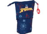 Astuccio Per Matite In Piedi Spider-Man Neon Blu Navy 8 X 19 X 6 Cm