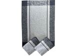 Asciugamano Extra Assorbente 50X70 Cm Ornamenti Grigi 3 Pz