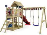 Wickey Marvel Spider-Man Adventure Torre Gioco Con Altalena E Scivolo, Torre Di Arrampicata Con Tetto In Legno, Sabbiera, Scala E Accessori Gioco