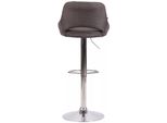 In And Outdoorsgabello Da Bar Hipo Grigio Scuro Cromo Jovani - Tessuto - Altezza Seduta 60-81Cm - Sgabelli Ergonomici - Altezza Regolabile - Set Di 1 - Con Schienale - Per Cucina E Bar