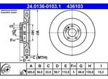 Ate 24.0136-0103.1 - Oe 4E0 615 301 E Disco Freno Per A8 (4E), A8 (400)
