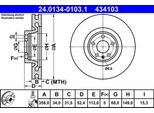 Ate 24.0134-0103.1 - Oe 4G0 615 301 A Disco Freno Per A6 (4G), A7 (4G), A8 (4H)