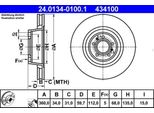 Ate 24.0134-0100.1 - Oe 3D0 615 301 M Disco Freno Per A8 (4E), Phaeton (3D)