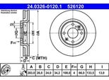 Ate 24.0326-0120.1 Disco Freno Oe 4246W2 Compatibile Con Berlingo, C3, C4, C4, C5, DS3, DS4, Xsara, 1007, 2008, 206, 207, 3008, 307, 308, 5008, Partner