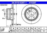 Ate 24.0110-0287.1 - Oe 34 21 6 766 225 Disco Freno Per Z4 (E85)