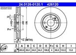 Ate 24.0126-0120.1 Disco Freno Oe 424918 Compatibile Con Berlingo, C3, C4, C4Er, C5, DS3, DS4, DS5, Xsara, Corsa F, Crossland X, Mokka, 1007, 2008, 206, 207, 208, 3008, 307, 308, 5008, Partner