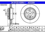 Ate 24.0122-0209.1 - Oe 34 20 1 166 073 Disco Freno Per Serie 3 (E46)