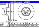 Ate 24.0130-0200.1 - Oe 34 11 6 771 985 Disco Freno Per X5 (E70), X5 (F15, F85), X6 (E71), X6 (F16)