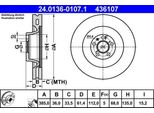Ate 24.0136-0107.1 - Oe 4F0 615 301 J Disco Freno Per A6 (4F)