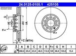 Ate 24.0125-0105.1 - Oe 4A0 615 301 C Disco Freno Per A4 (8D), A4 (8E), A4 (8H), A6 (4B), Exeo (3R), A6 (4A), Superb I (3U)