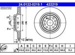 Ate 24.0122-0219.1 Disco Freno Oe 1K0615601N Compatibile Con A3 8P, A3 8V, A3 8Y, Q2, Q3, Tt, Ateca, Formentor, Leon, Kodiaq, Octavia, Superb, Arteon, Cc, Eos, Golf Alltrack, Golf V, Golf Vii, Golf Vi, Golf Viii, Passat Alltrack, Passat 3C, Passat 3B, Passat 3BG, Passat Cc, Scirocco, T-ROC, Tiguan