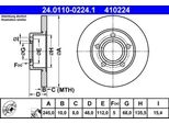 Ate 24.0110-0224.1 - Oe 8D0 615 601 A Disco Freno Per A4 (8D), Passat (3B)