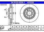 Ate 24.0122-0220.1 - Oe 8E0 615 601 K Disco Freno Per A4 (8E), A4 (8H)