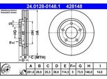 Ate 24.0128-0148.1 - Disco Freno Oe 5073 069AA Per Voyager Iv
