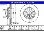 Ate 24.0125-0138.1 - Oe 34 10 1 166 071 Disco Freno Per Serie 3 (E46), Z4 (E86), Z4 (E85)