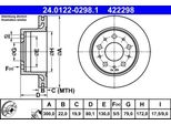 Ate 24.0122-0298.1 - Oe 16 124 357 80 Disco Freno Per Jumper, Ducato, Boxer