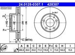 Ate 24.0128-0307.1 - Oe 16 124 352 80 Disco Freno Per Boxer, Jumper
