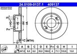 Ate 24.0109-0137.1 Disco Freno Oe 4246X8 Compatibile Con Berlingo, C2, C3, C4, C4, Xsara, 1007, 307, Partner