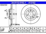 Ate 24.0112-0162.1 - Oe 4249 72 Disco Freno Per 607 (9D, 9U), Rcz, C5 Iii (Rd), C5 Iii (Rw), 407, 407 Sw (6D, 6E), 508 (8D), 508 (8E)