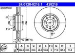 Ate 24.0128-0216.1 - Oe 4249 25 Disco Freno Per C5 Iii (Rd), C5 Iii (Rw), Jumpy (VF7), Scudo, 407, 407 Sw (6D, 6E), Expert (Vf), Expert Tepee (VF3X)
