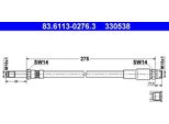 Ate 83.6113-0276.3 - Tubo Freno Oe 34 30 1 165 190 Per Serie 5 (E39)