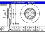Ate 24.0130-0193.1 - Oe 8K0 615 301 A Disco Freno Per A4 (8K), A5 (8T), Q5 (8R), A5 (8F)