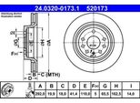 Ate 24.0320-0173.1 - Disco Freno Oe 46836490 Per Vectra C (Z02), Croma, Signum (Z03)