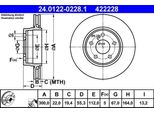 Ate 24.0122-0228.1 Disco Freno Oe 5135505AA Compatibile Con Crossfire, Classe C, Clk, Classe E, Slk