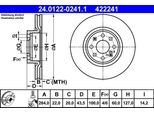 Ate 24.0122-0241.1 - Disco Freno Oe 55700922 Per Punto, Adam, Corsa D (S07), Corsa E (X15)
