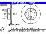 Ate 24.0124-0138.1 - Disco Freno Oe 4246 Y3 Per Jumper, Ducato, Boxer