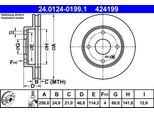 Ate 24.0124-0199.1 - Disco Freno Oe 96264591 Per Lacetti (J200), Rezzo (U100)