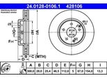 Ate 24.0128-0106.1 Disco Freno Oe 5098064AA Compatibile Con Crossfire, Classe C, Classe Clc, Clk, Classe E, Slk