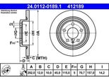 Ate 24.0112-0189.1 - Disco Freno Oe 13502139 Per Cruze (J300), Cruze (J305), Cruze (J308), Orlando (J309), Ampera (R12), Astra J, Zafira Tourer C, Cascada (W13)
