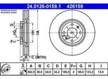 Ate 24.0126-0159.1 Disco Freno Oe 424986 Compatibile Con C4, C4, DS4, DS5, Corsa F, Mokka, 2008, 208, 308, 5008