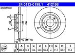 Ate 24.0112-0198.1 - Oe 4249 F7 Disco Freno Per 308 I, 308 Cc (4B), 3008 (0U), DS5 (Kf), DS4 (Nx), DS5, DS4, C4 Ii (Nc)