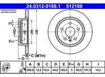 Ate 24.0312-0188.1 - Disco Freno Oe 13502135 Per Astra J, Aveo (T300), Cruze (J300), Cruze (J305), Cruze (J308), Mokka X (J13), Trax